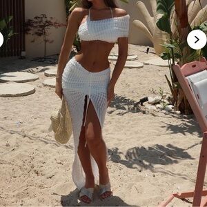 Elegant White Knit Skirt set (2/$175)